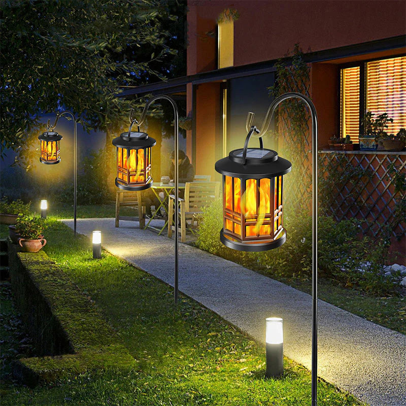 🏮Nadograđena solarna lampa s efektom treperavog plamena✨ - vodootporna i savršena za vanjsku upotrebu