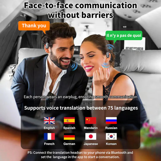 【🔥Naj komunikacija ne bo več težka! 】AI Translation Wireless OWS Bluetooth5.4 Earphones (Fit iOS & Android)