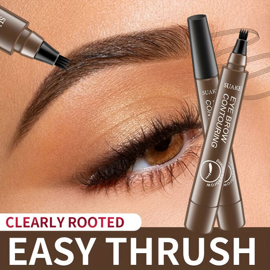 Four-brush wild water eyebrow pencil, long-lasting, smudge-proof, waterproof, sweat-proof, and fade-resistant