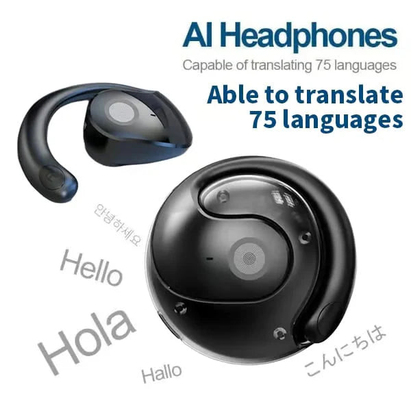 【🔥Naj komunikacija ne bo več težka! 】AI Translation Wireless OWS Bluetooth5.4 Earphones (Fit iOS & Android)