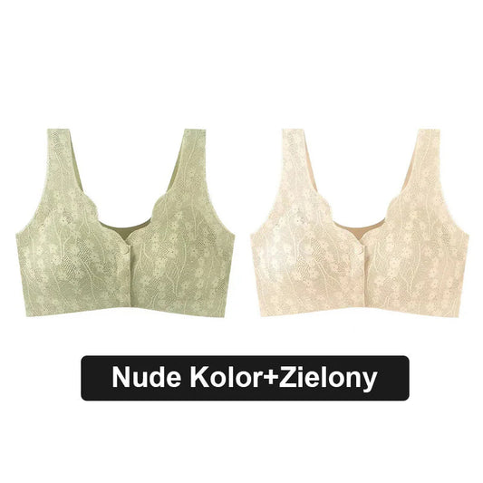 Wygodny koronkowy biustonosz na guziki Plus Size