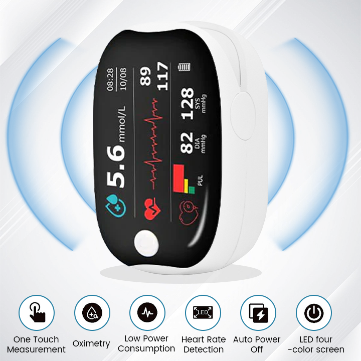 【✨Vedno spremljajte svoje zdravje】Clinclii™ GlucoSense Pulzni oksimeter s prstno sponko