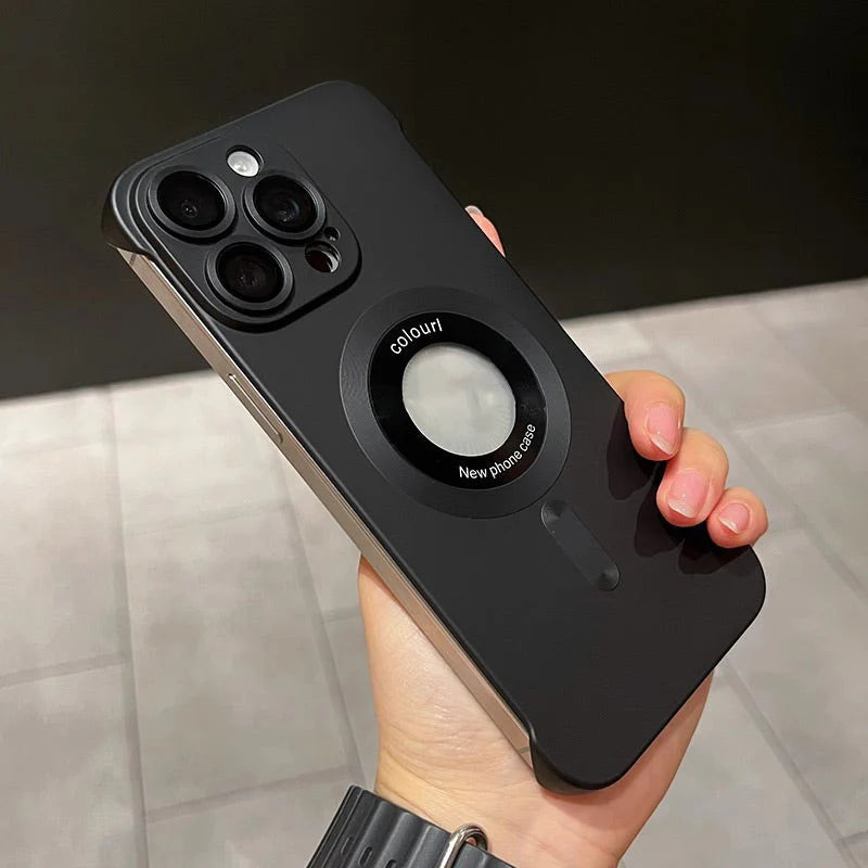 【iPhone 12–16】Ultra tanek ovitek za iPhone, kovinska barva, magneten, mat tekstura