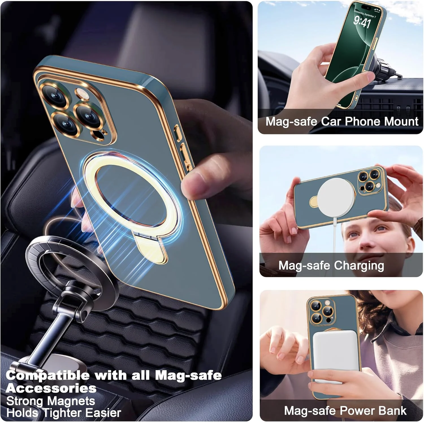 📱【Združljivo z vsemi iPhoni】Magnetni ovitek za iPhone z zračnimi blazinami na štirih vogalih, odporen proti udarcem. Zaščitite varnost svojega telefona!