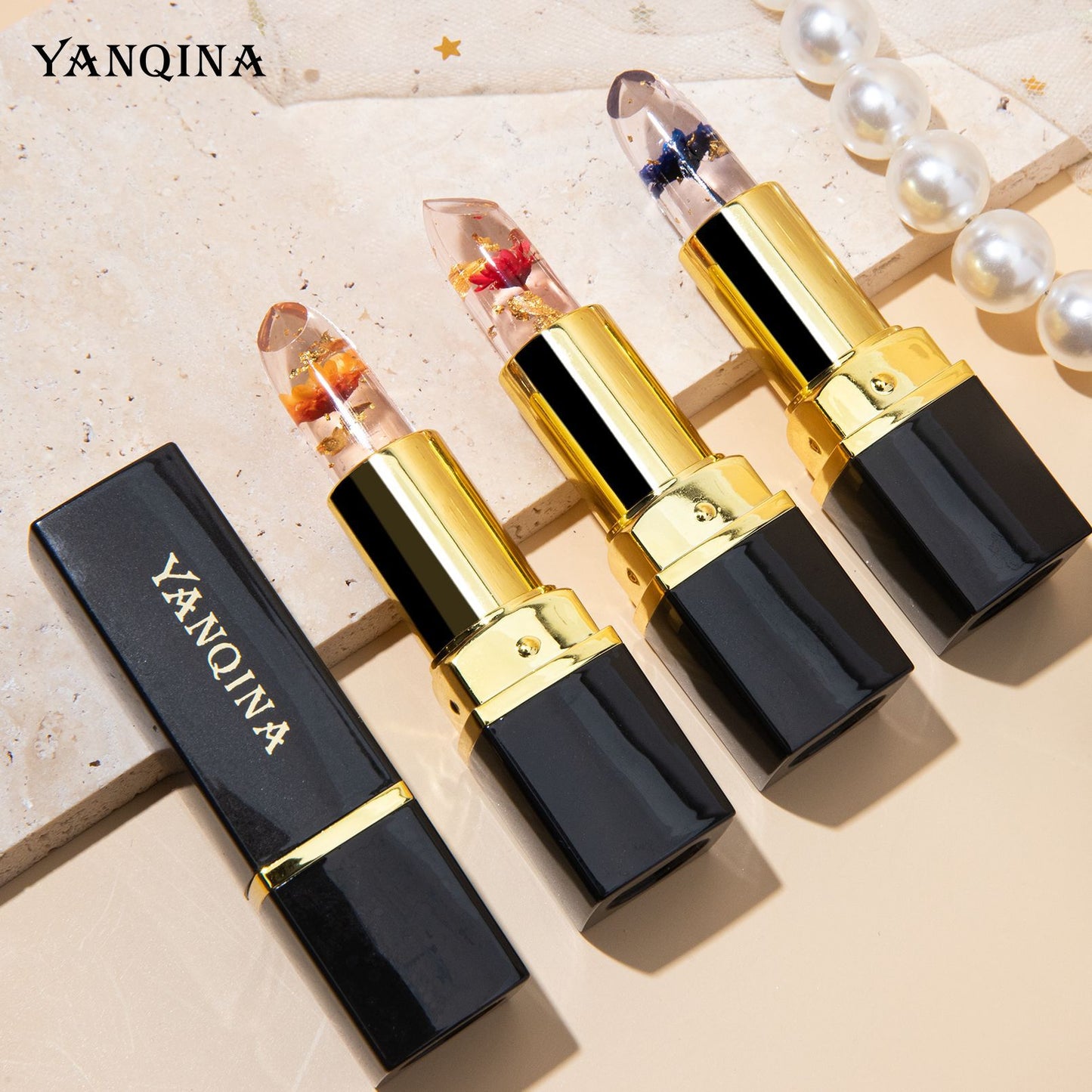 Warm gradient moisturizing transparent color-changing lip balm