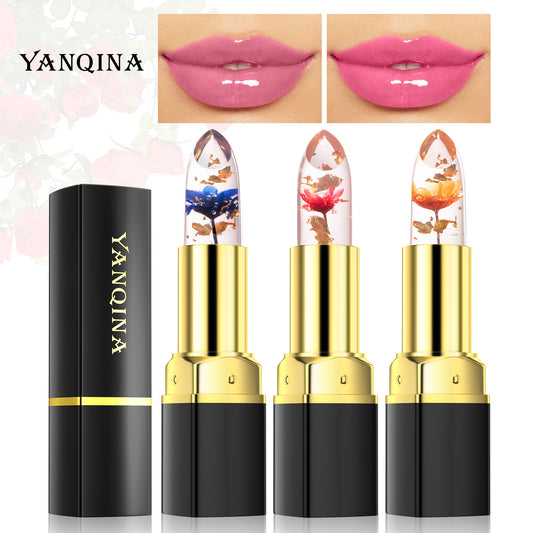 Warm gradient moisturizing transparent color-changing lip balm