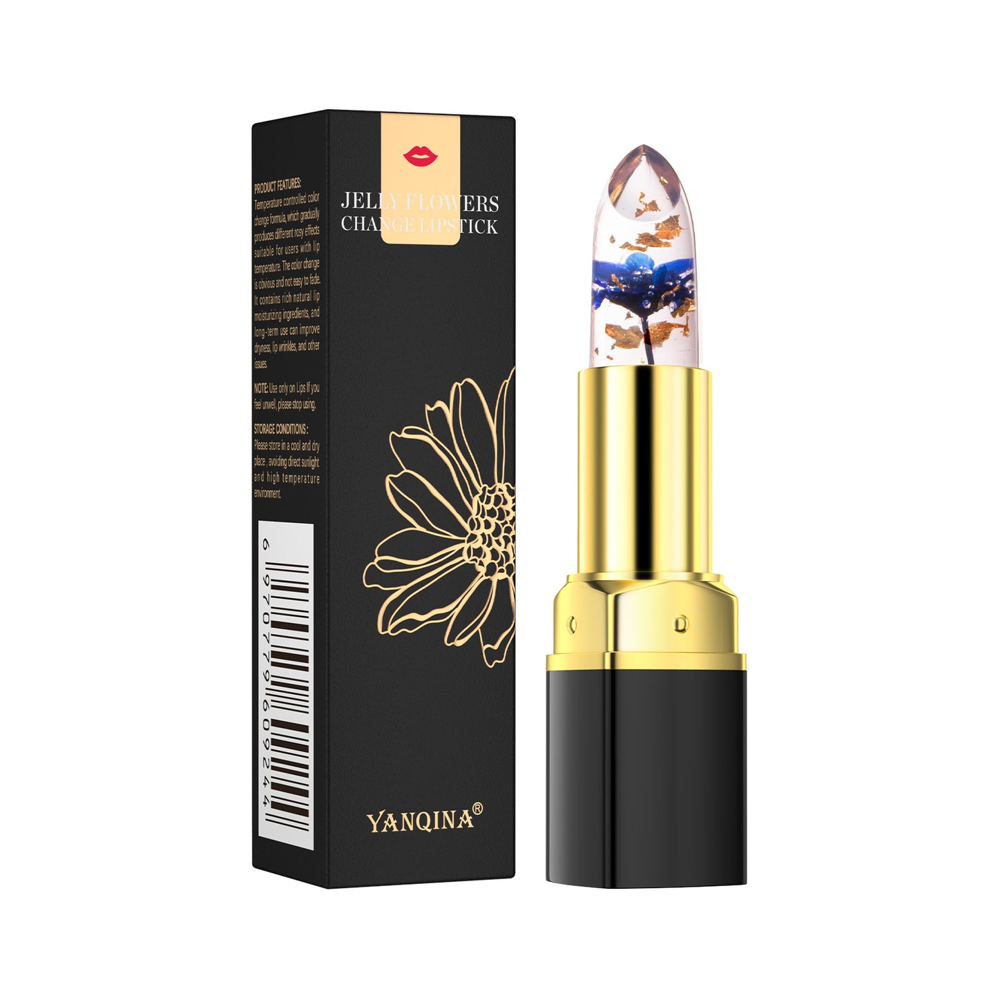 Warm gradient moisturizing transparent color-changing lip balm