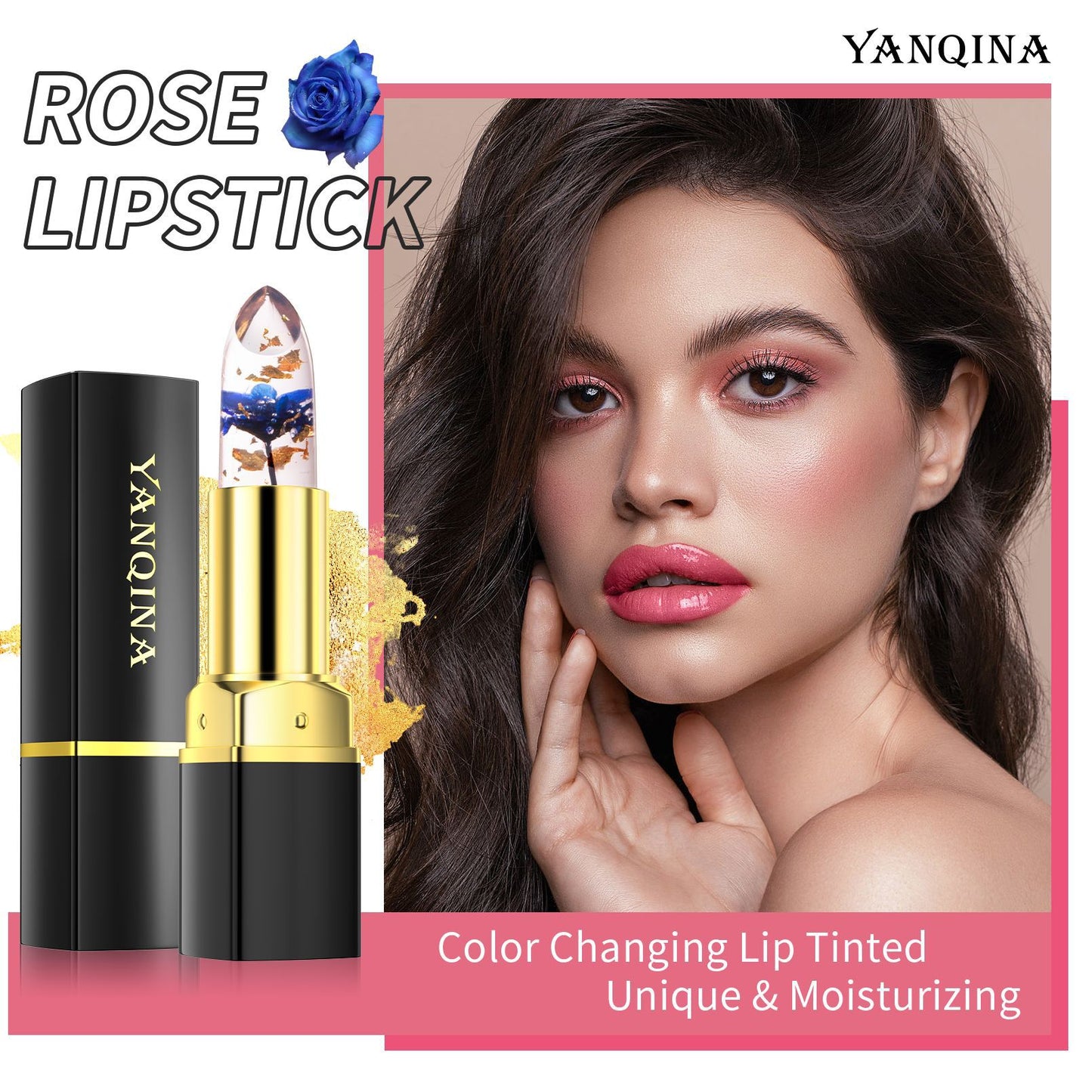 Warm gradient moisturizing transparent color-changing lip balm