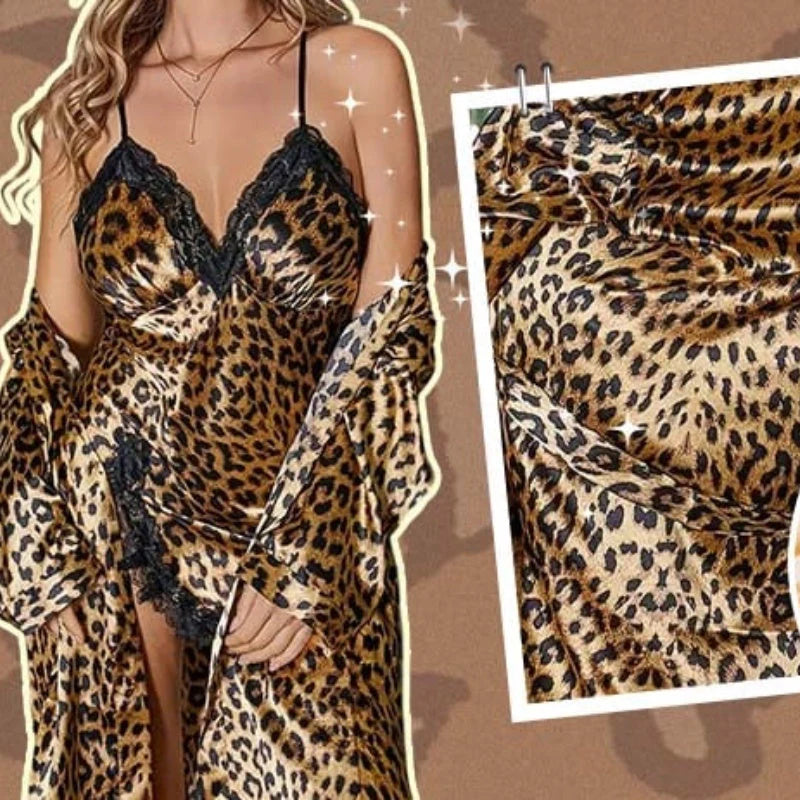 🔥50 % popust!  Pižama: Seksi halja z leopardjim vzorcem