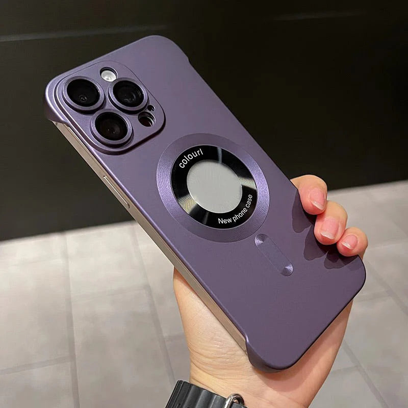 【iPhone 12–16】Ultra tanek ovitek za iPhone, kovinska barva, magneten, mat tekstura