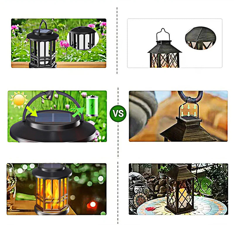 🏮Nadograđena solarna lampa s efektom treperavog plamena✨ - vodootporna i savršena za vanjsku upotrebu