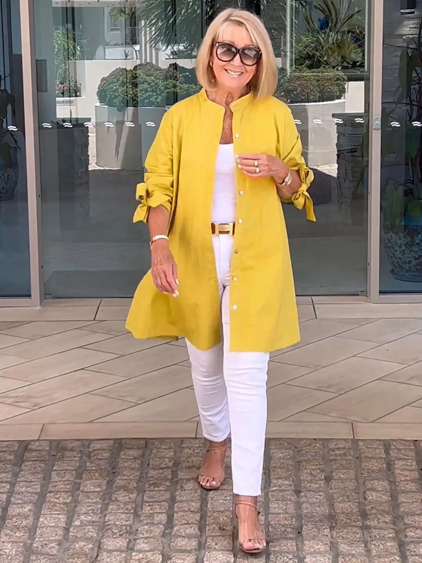 【🔥Elegantna in stilska】✨Enobarvna dolga bombažna srajca