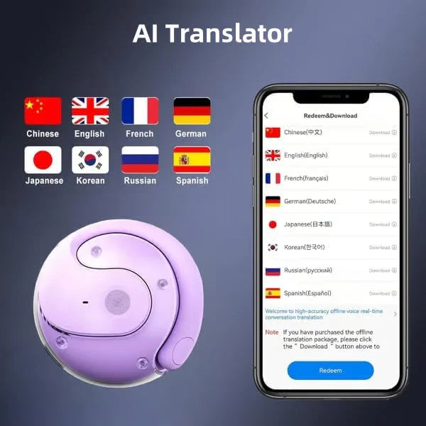 【🔥Naj komunikacija ne bo več težka! 】AI Translation Wireless OWS Bluetooth5.4 Earphones (Fit iOS & Android)