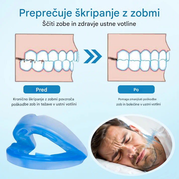 😴Nastavljiv ustnik proti smrčanju, univerzalna velikost