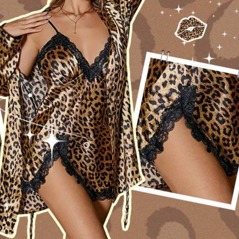🔥50 % popust!  Pižama: Seksi halja z leopardjim vzorcem