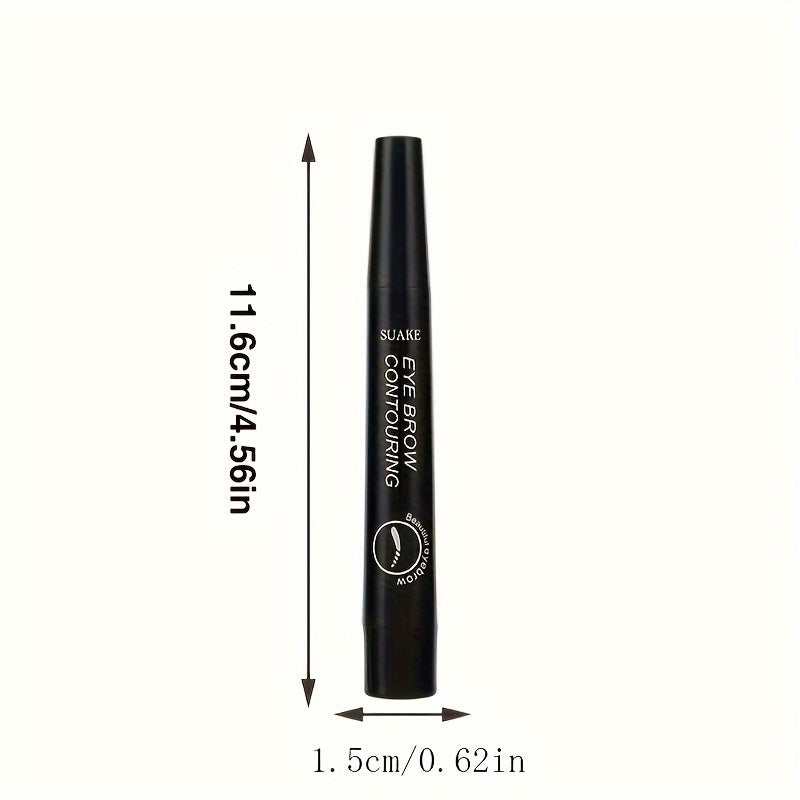 Four-brush wild water eyebrow pencil, long-lasting, smudge-proof, waterproof, sweat-proof, and fade-resistant