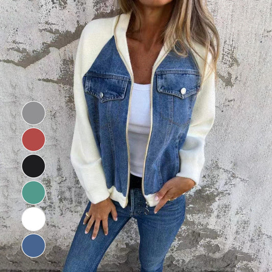 【❗Jesenski obvezni outfiti✨】🔥Kreativna ženska jeans jakna, modna, s cvetličnim potiskom