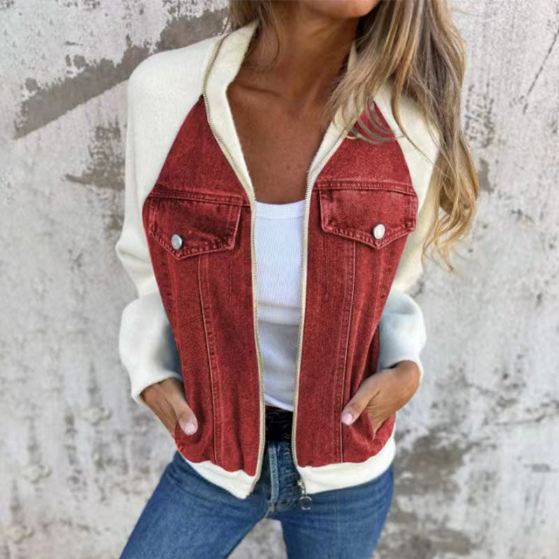 【❗Jesenski obvezni outfiti✨】🔥Kreativna ženska jeans jakna, modna, s cvetličnim potiskom