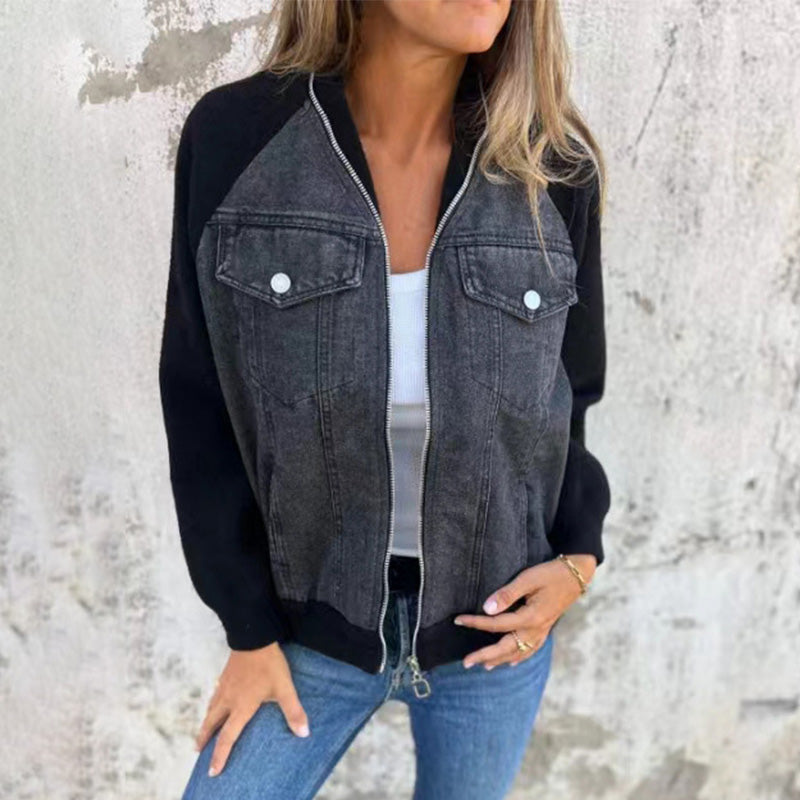 【❗Jesenski obvezni outfiti✨】🔥Kreativna ženska jeans jakna, modna, s cvetličnim potiskom