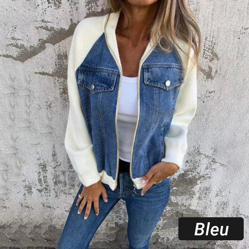 【❗Jesenski obvezni outfiti✨】🔥Kreativna ženska jeans jakna, modna, s cvetličnim potiskom
