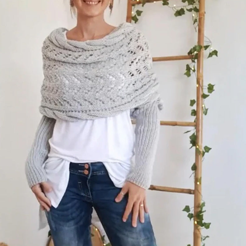 (🔥50 % popusta)🔥 Eleganten in eleganten pleten šal za ženske z rokavi