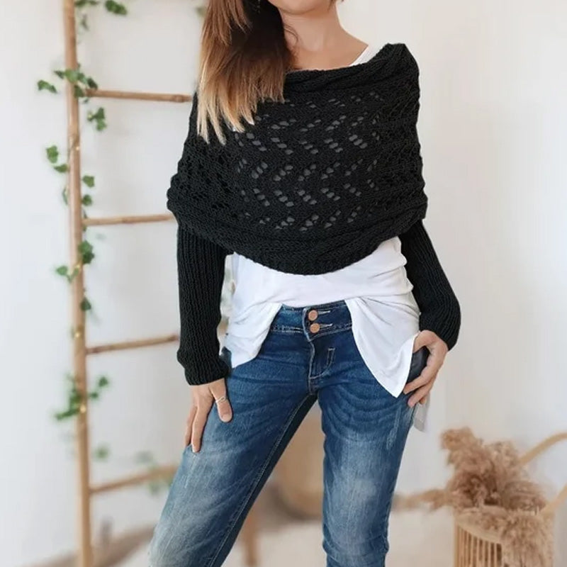 (🔥50 % popusta)🔥 Eleganten in eleganten pleten šal za ženske z rokavi
