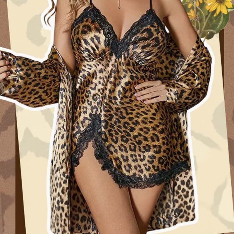 🔥50 % popust!  Pižama: Seksi halja z leopardjim vzorcem