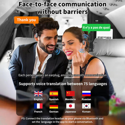 【🔥Naj komunikacija ne bo več težka! 】AI Translation Wireless OWS Bluetooth5.4 Earphones (Fit iOS & Android)