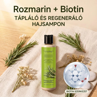 🧴 Tápláló sampon száraz fejbőrre és sérült hajra – keratin + rozmaring + biotin