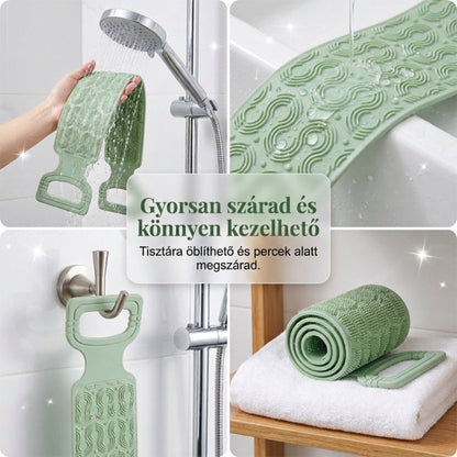 Kényelmes szilikon háttisztító kefe