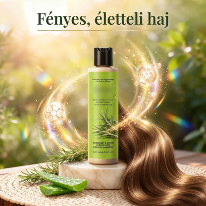 🧴 Tápláló sampon száraz fejbőrre és sérült hajra – keratin + rozmaring + biotin