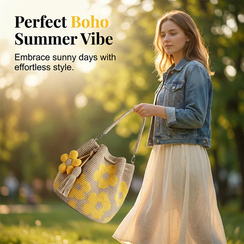 🌼Bohém stílusú horgolt, kézzel kötött táska | Egy nyári hangulattal teli táska👜