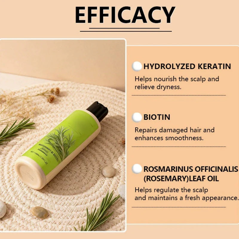 🧴 Tápláló sampon száraz fejbőrre és sérült hajra – keratin + rozmaring + biotin