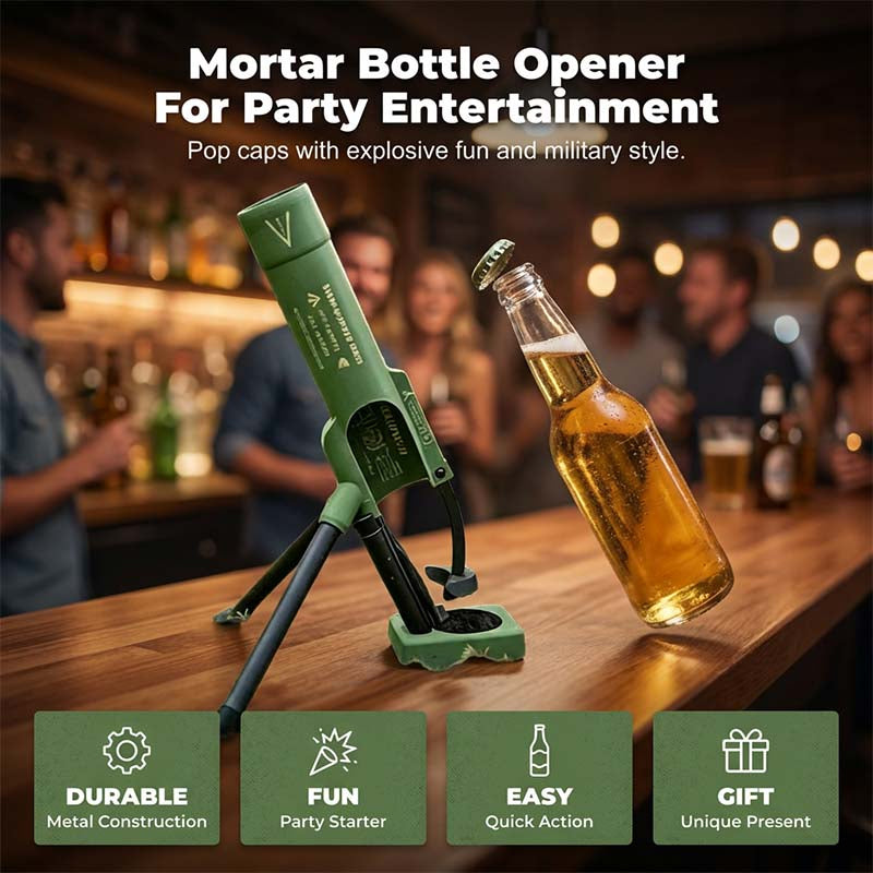 🕰Féláron korlátozott ideig🍻 Praktikus taktikai palacknyitó💣 Mozsár alakú sörnyitó – Katonai stílus, férfi bár elengedhetetlen központi eleme！