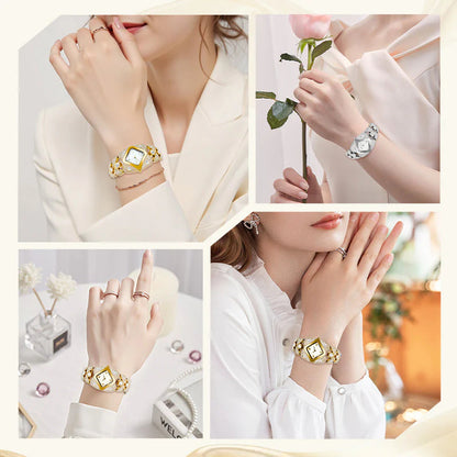 ⌚Ženska retro kvarčna ura z bleščečimi okrasnimi kamni