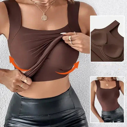 【🎁📿Ingyenes Rózsaszín Nyaklánc🎁】💖 (S-5XL) Alakformáló Felső Beépített Melltartóval 💃