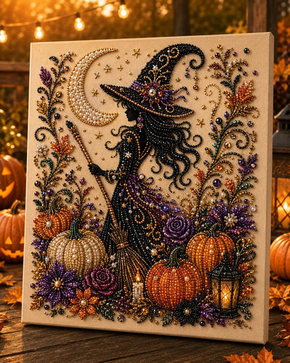 🎃 Halloween-i gyöngyös kézműves készlet – Nincs szükség rajztudásra, csak a gyöngyöket kell a mintához illeszteni és felragasztani.