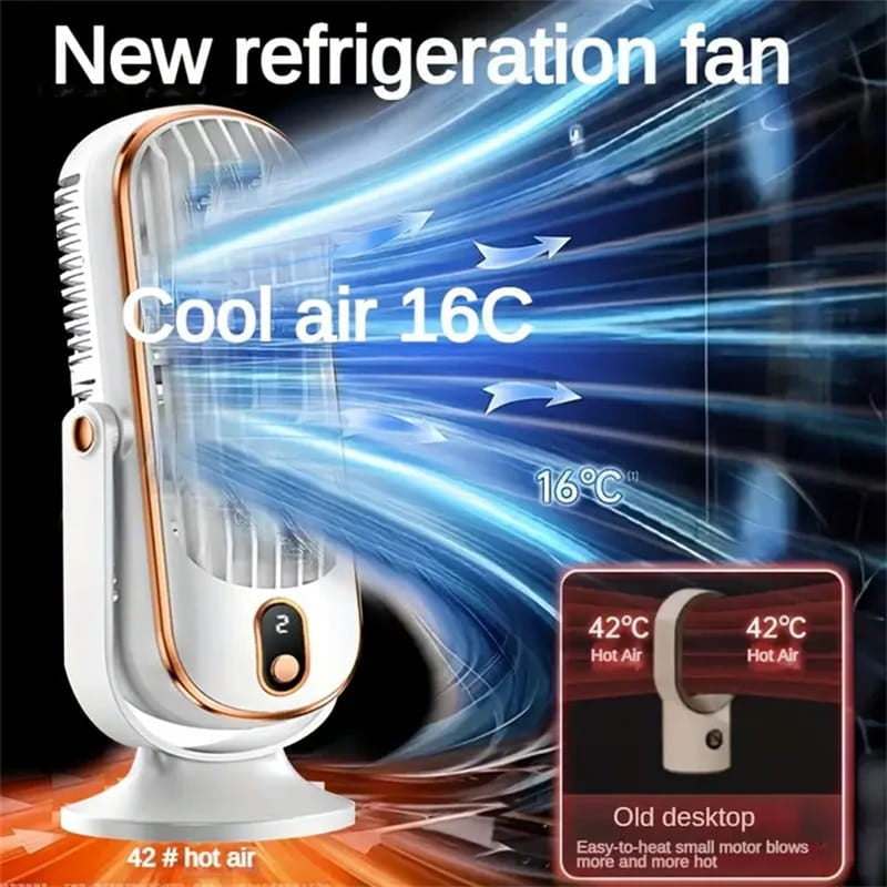 ❄️5 fokozatú hordozható asztali légkondicionáló ventilátor, otthoni és irodai használatra ✨