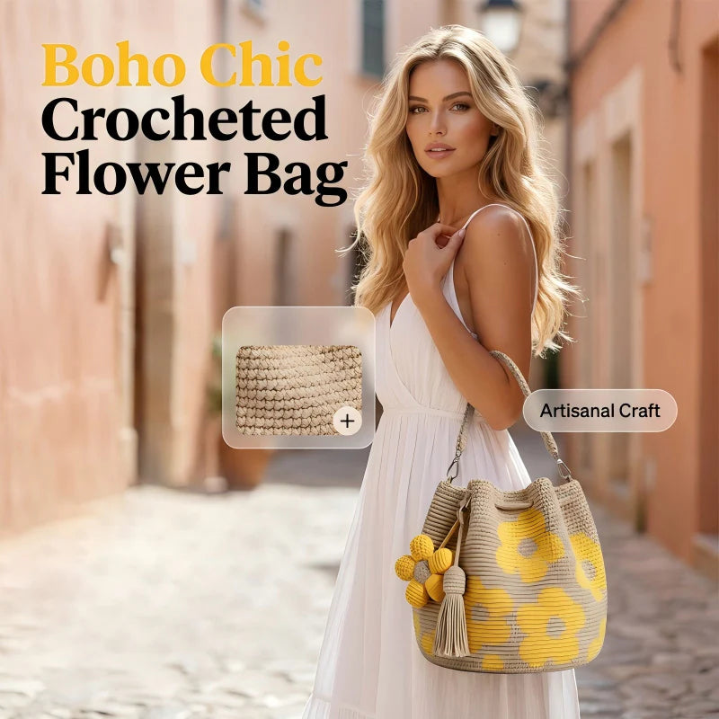 🌼Bohém stílusú horgolt, kézzel kötött táska | Egy nyári hangulattal teli táska👜