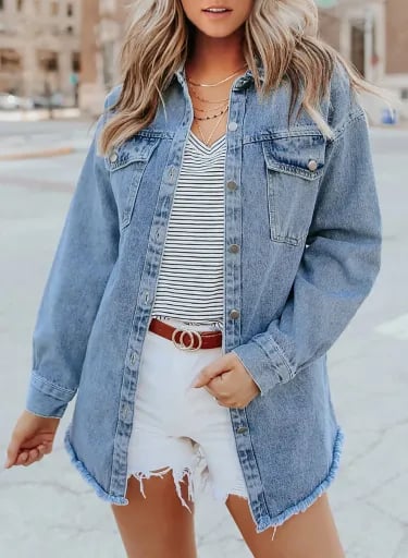 Ženska casual jeans jakna z gumbi 【Pralna, jesensko-zimski značaj】