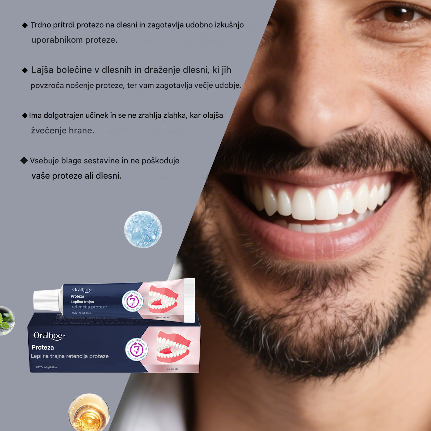 (🔥Kupite 1, dobite 1 gratis🔥)【👍Naj bodo vaše proteze varnejše in trpežnejše! 】🔥AdhereDent® Termoplastično lepilo za proteze