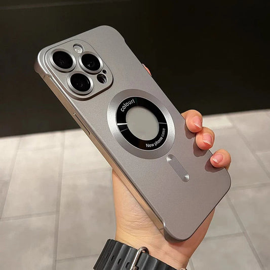【iPhone 12–16】Ultra tanek ovitek za iPhone, kovinska barva, magneten, mat tekstura