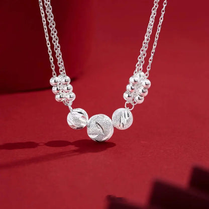 🎁🔥[Naszyjnik + Bransoletka]✨Zestaw biżuterii z grawerowanym srebrnym naszyjnikiem