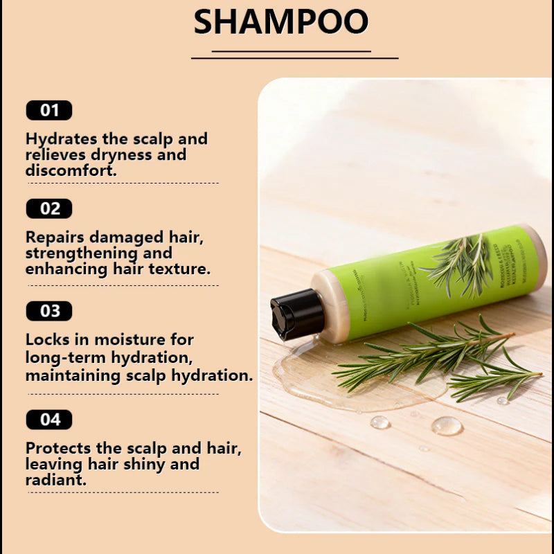 🧴 Tápláló sampon száraz fejbőrre és sérült hajra – keratin + rozmaring + biotin