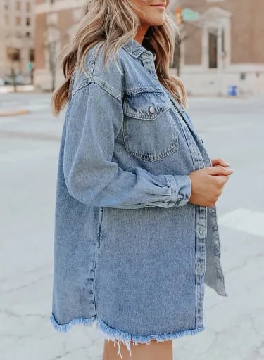 Ženska casual jeans jakna z gumbi 【Pralna, jesensko-zimski značaj】