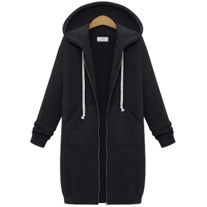 Ženska dolga jopa s kapuco【Elegantno in udobno】