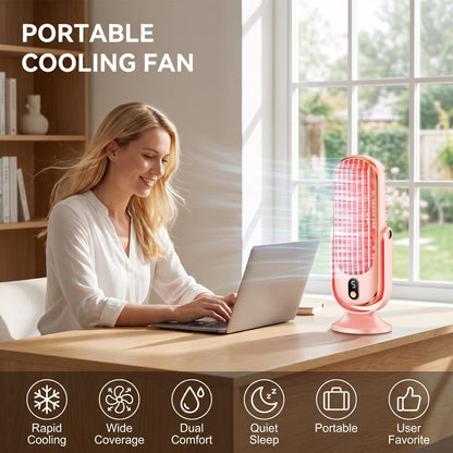 ❄️5 fokozatú hordozható asztali légkondicionáló ventilátor, otthoni és irodai használatra ✨