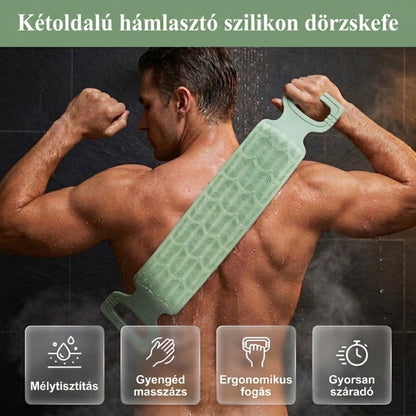 Kényelmes szilikon háttisztító kefe