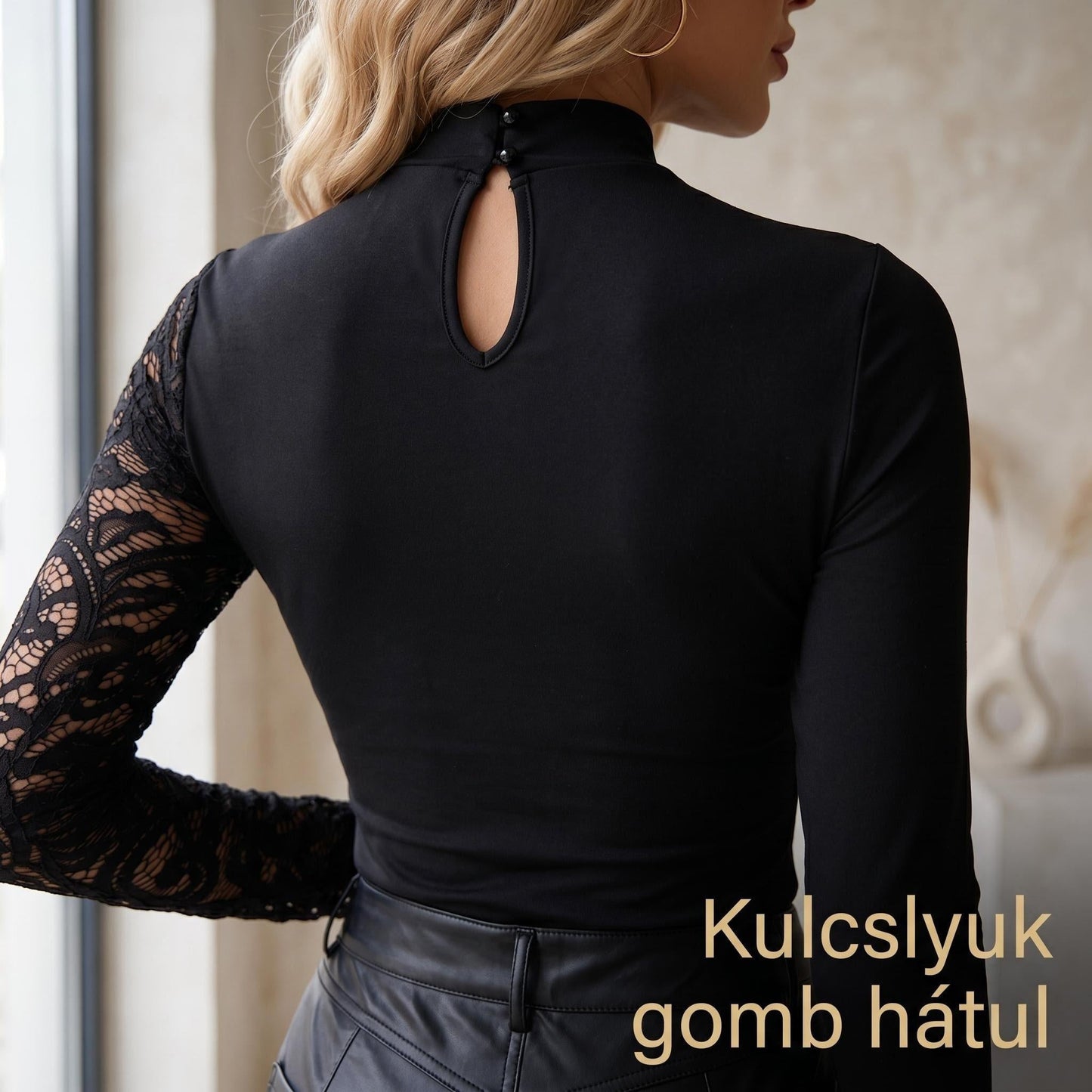 👍2026 Új modell🎁Ingyenes ajándék-📿Gyönyörű nyaklánc✨ Aszimmetrikus csipkés slim fit felső – Modern eleganccia minden alkalommal!
