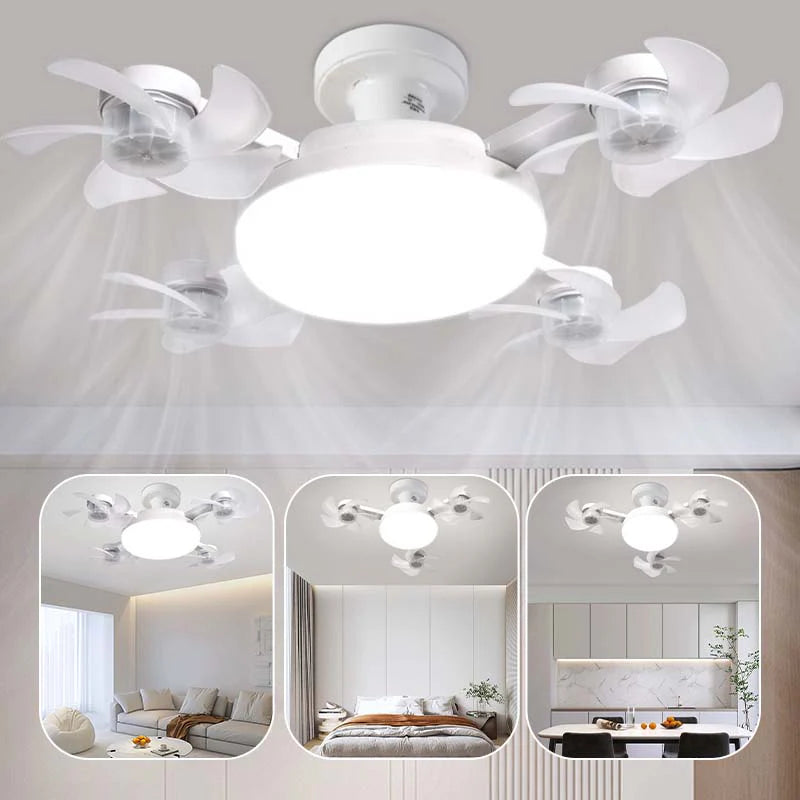 🔥🌀 Mennyezeti ventilátor beépített LED lámpával, praktikus távirányítóval otthoni szobákhoz ✨